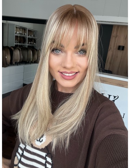 "ROSA 45 CM"TOPPER Z WŁOSÓW NATURALNYCH  BAZA 17x17