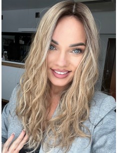 MILENA 50 CM DŁUGI TOPPER Z WŁOSÓW NATURALNYCH  KRĘCONYCH