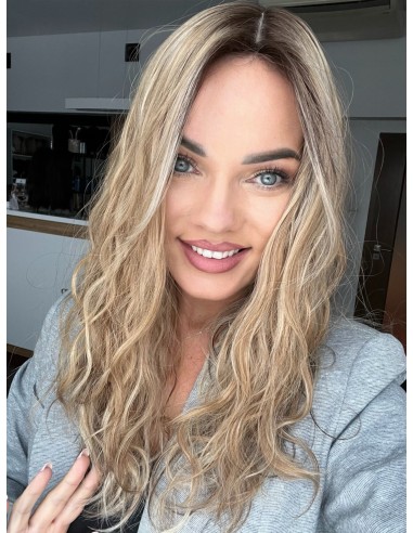 MILENA 50 CM DŁUGI TOPPER Z WŁOSÓW NATURALNYCH  KRĘCONYCH