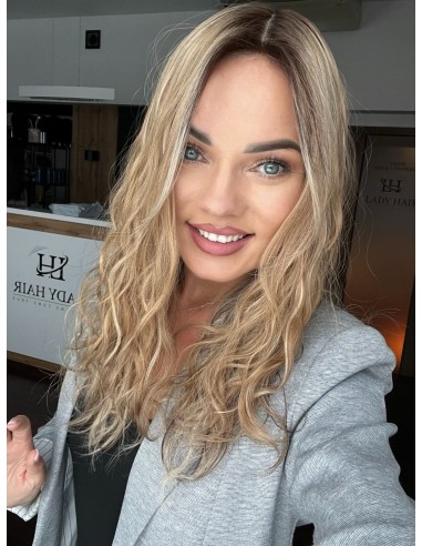 MILENA 50 CM DŁUGI TOPPER Z WŁOSÓW NATURALNYCH  KRĘCONYCH