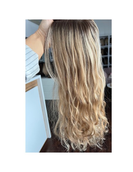 MILENA 50 CM DŁUGI TOPPER Z WŁOSÓW NATURALNYCH  KRĘCONYCH