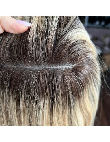 MILENA 50 CM DŁUGI TOPPER Z WŁOSÓW NATURALNYCH  KRĘCONYCH