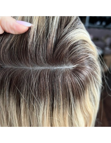 MILENA 50 CM DŁUGI TOPPER Z WŁOSÓW NATURALNYCH  KRĘCONYCH