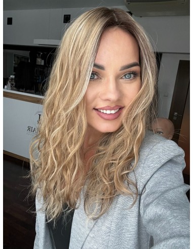 MILENA 50 CM DŁUGI TOPPER Z WŁOSÓW NATURALNYCH  KRĘCONYCH