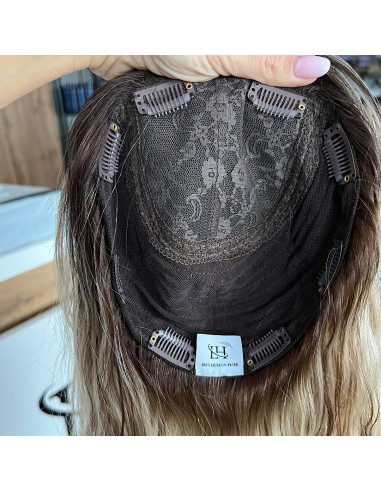 MILENA 50 CM DŁUGI TOPPER Z WŁOSÓW NATURALNYCH  KRĘCONYCH