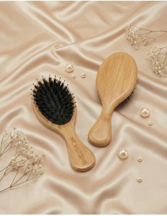 Mini Szczotka do peruk i topperów  z włosów naturalnych z naturalnego bambusa z włosia dzika Lady Hair