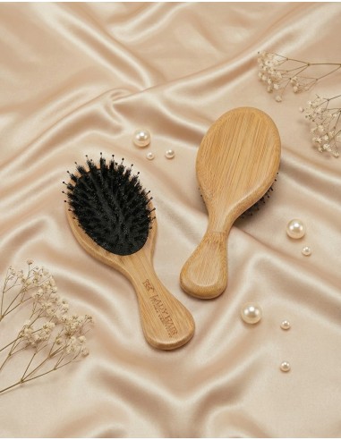 Mini Szczotka do peruk i topperów  z włosów naturalnych z naturalnego bambusa z włosia dzika Lady Hair