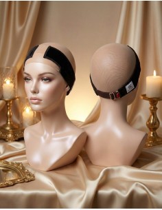 Opaska welurowa pod perukę lace front-ciemny brąz