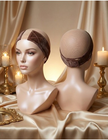 Opaska welurowa pod perukę-ciemny brąz