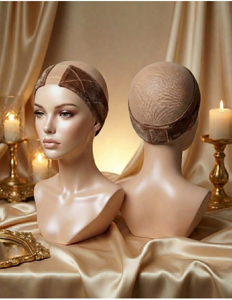 Opaska welurowa pod perukę-średni  brąz