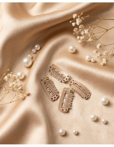 Spinki clip-in  4 sztuki-beżowe  do topperów Joni