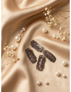 Spinki clip-in  4 sztuki-brązowe  do topperów Joni