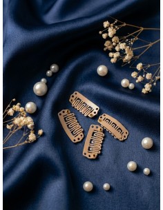 Spinki clip-in  4 sztuki-beżowe  do topperów Joni