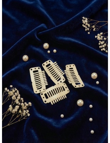 Spinki clip-in  4 sztuki-kremowy