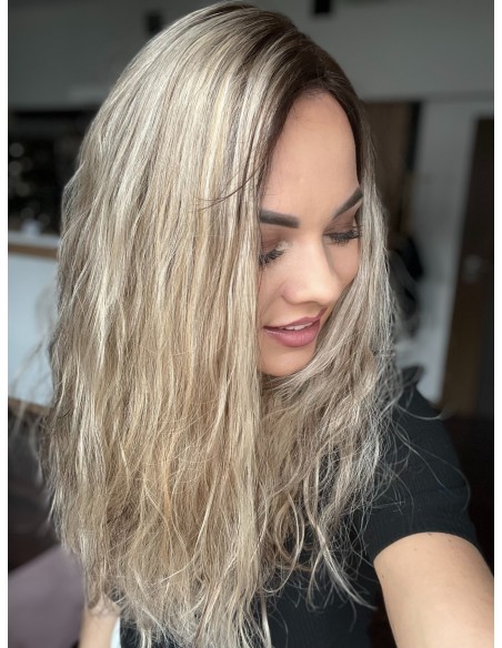 AMY 50 CM DŁUGI TOPPER Z WŁOSÓW NATURALNYCH  KRĘCONYCH