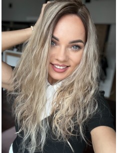 AMY 50 CM DŁUGI TOPPER Z WŁOSÓW NATURALNYCH  KRĘCONYCH