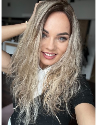 AMY 50 CM DŁUGI TOPPER Z WŁOSÓW NATURALNYCH  KRĘCONYCH