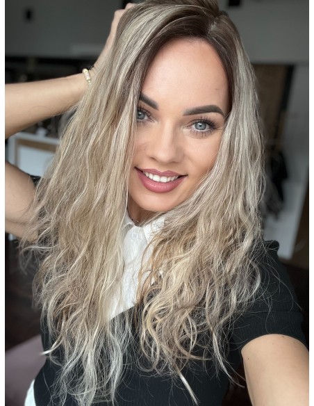 AMY 50 CM DŁUGI TOPPER Z WŁOSÓW NATURALNYCH  KRĘCONYCH