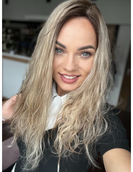 AMY 50 CM DŁUGI TOPPER Z WŁOSÓW NATURALNYCH  KRĘCONYCH