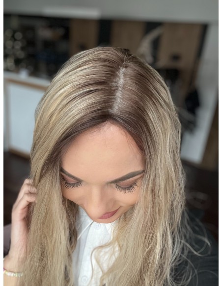 AMY 50 CM DŁUGI TOPPER Z WŁOSÓW NATURALNYCH  KRĘCONYCH