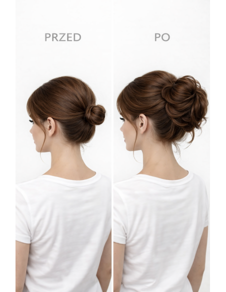 Gumka z włosów naturalnych ciepły ciemny brąz K2