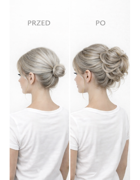 Gumka z włosów naturalnych chłodny silver