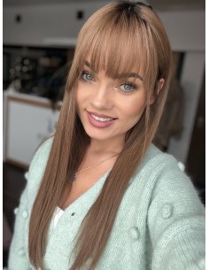 "JULIA 55- 60 CM" DŁUGI  TOPPER Z WŁOSÓW NATURALNYCH  Z GRZYWKĄ