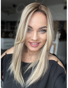 Topper Leila 45 cm – baleyage blond z odrostem, włosy naturalne