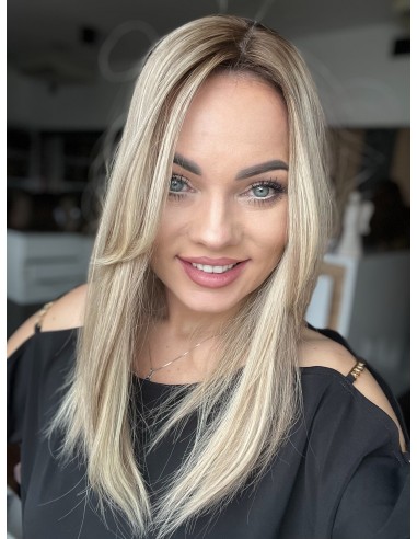 Topper Leila 45 cm – baleyage blond z odrostem, włosy naturalne