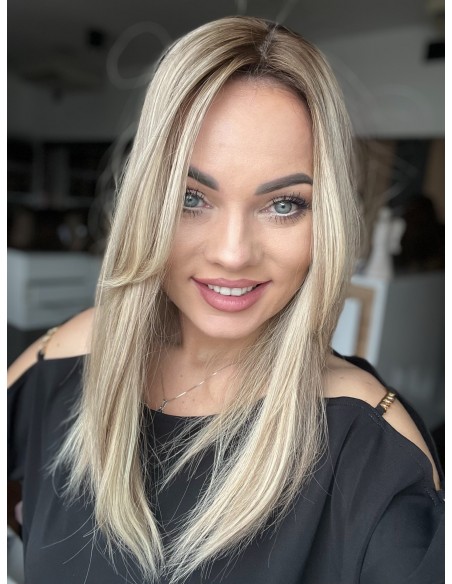 Topper Leila 45 cm – baleyage blond z odrostem, włosy naturalne