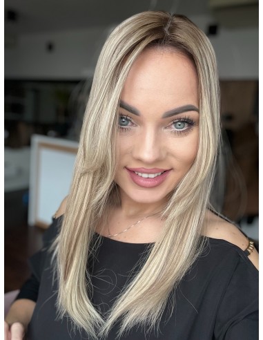 Topper Leila 45 cm – baleyage blond z odrostem, włosy naturalne