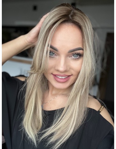Topper Leila 45 cm – baleyage blond z odrostem, włosy naturalne