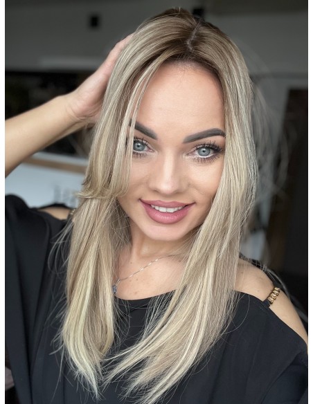 Topper Leila 45 cm – baleyage blond z odrostem, włosy naturalne