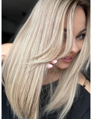 Topper Leila 45 cm – baleyage blond z odrostem, włosy naturalne 2