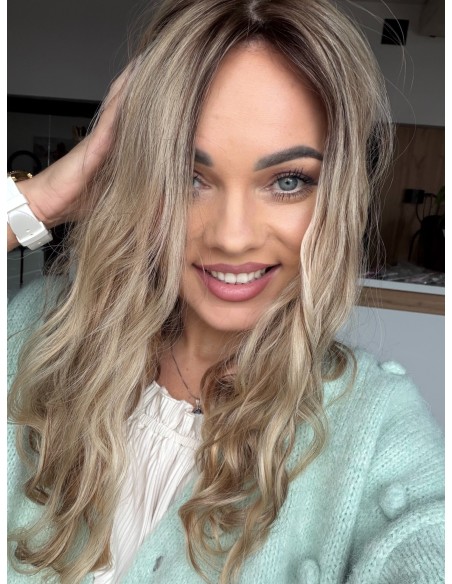 MILENA 50 CM DŁUGI TOPPER Z WŁOSÓW NATURALNYCH  KRĘCONYCH