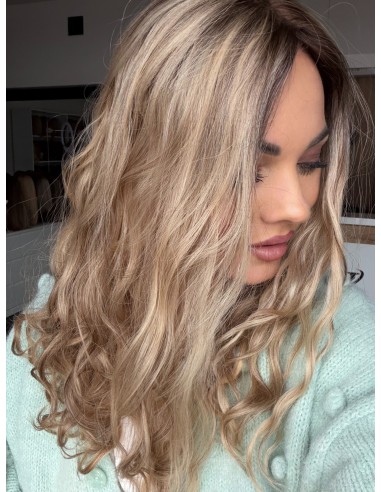 MILENA 50 CM DŁUGI TOPPER Z WŁOSÓW NATURALNYCH  KRĘCONYCH