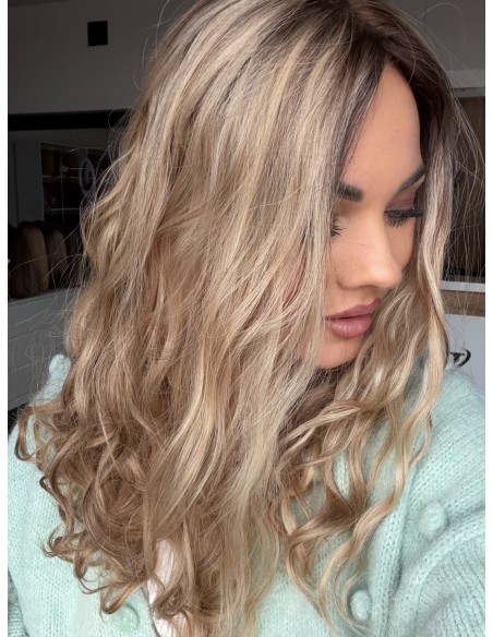 MILENA 50 CM DŁUGI TOPPER Z WŁOSÓW NATURALNYCH  KRĘCONYCH