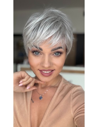 Mira Salt Pepper-Peruka z włosów syntetycznych NAH