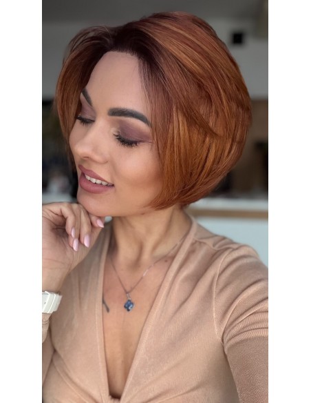 Emerald Terracottae Rooted-Peruka z włosów syntetycznych NAH