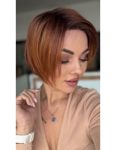 Emerald Terracottae Rooted-Peruka z włosów syntetycznych NAH