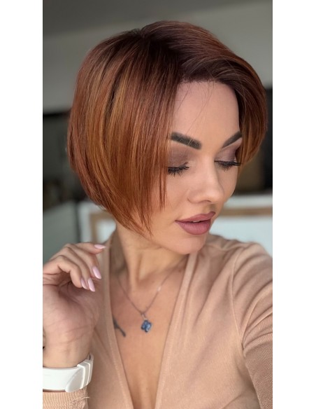 Emerald Terracottae Rooted-Peruka z włosów syntetycznych NAH