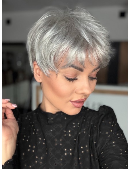 Izar Salt Pepper-Peruka z włosów syntetycznych NAH