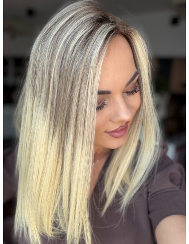 Daisy D14 40 cm-Mono topper z włosów naturalnych