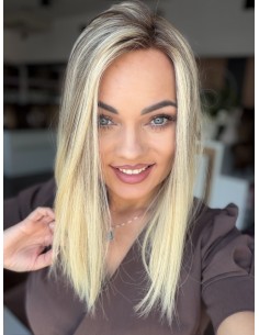 Daisy D14 40 cm-Mono topper z włosów naturalnych