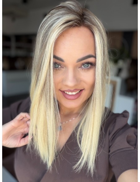 Daisy D14 40 cm-Mono topper z włosów naturalnych