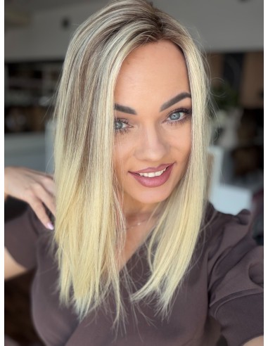 Daisy D14 40 cm-Mono topper z włosów naturalnych