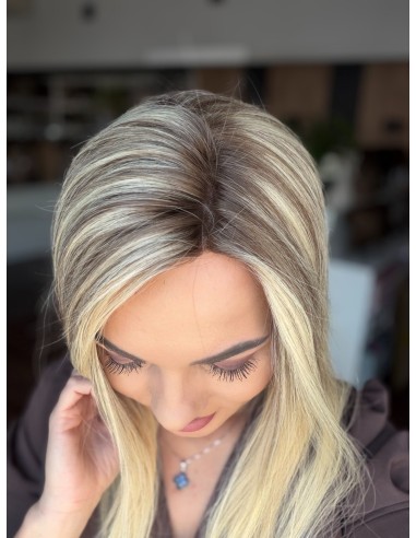 Daisy D14 40 cm-Mono topper z włosów naturalnych