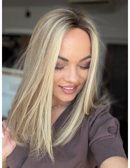 Daisy H14 40 cm-Mono topper z włosów naturalnych