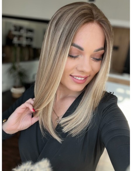 MILENA 40  -PERUKA Z WŁOSÓW NATURALNYCH  PREMIUM   "XS"