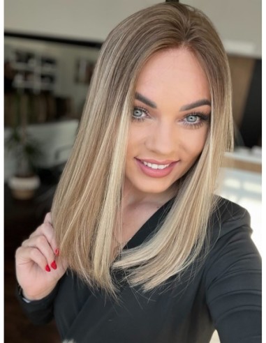 MILENA 40  -PERUKA Z WŁOSÓW NATURALNYCH  PREMIUM   "XS"